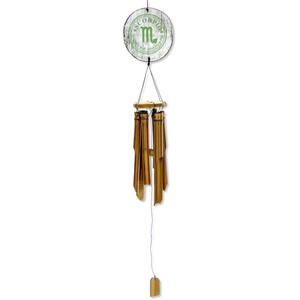 Zodiac Scorpio Bamboo Wind Chime - 41" Indoor Outdoor Hanging Home Décor